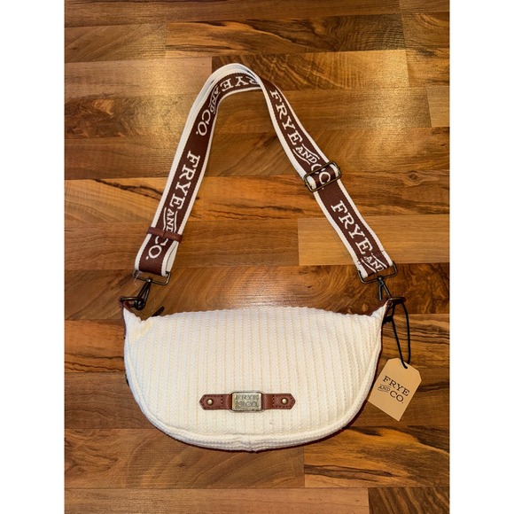 FRYE AND CO. Handbags - FRYE‎ AND CO Spencer Sling Natural White Ribbed Shoulder Bag Crossbody Bag NEW